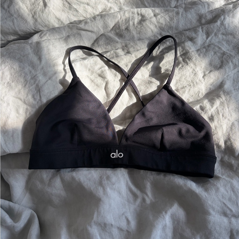 ALO Yoga Black Strappy Sports Bra